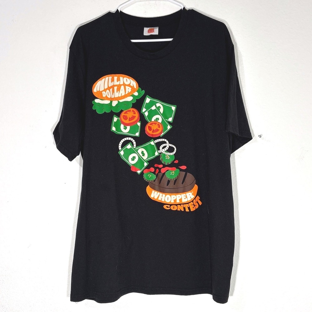 Burger King Million Dollar Whopper Contest Graphic T-Shirt‎ Black 2XL Workwear